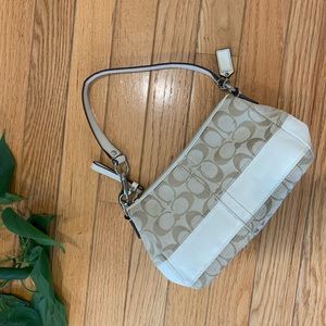 Cream Coach Logo Purse